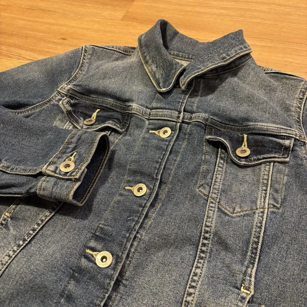 Levi's Denizen Jean Jacket Womens Size Medium M Indigo Denim Trucker Dark‎ Wash